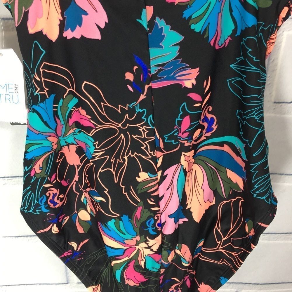 Time and True 1 Pc Halter Swimsuit Black Small 4-6 - Picture 6 of 7